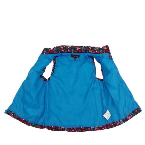 Energie Girls Puffer Vest Medium Red Pink Hearts Print Lined Winter Warm Outdoor - Picture 3 of 6